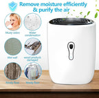 Dehumidifiers for Home 27oz(800ml) Small Auto Shut off Dehumidifiers with Drain Hose,Portable Ultra Quiet Mini Dehumidifier