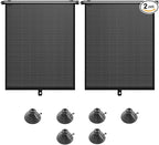 2PCS Car Side Window Sun Shade for Baby/Kids- 18"×14" Retractable Roller Car Window Shade with Suction Cups - Blocks Heat and UV Rays Glare Protection- Baby Travel Accessories for Cars (Black)