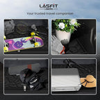 LASFIT Trunk Mat for Jeep Wrangler Unlimited 4XE 2021-2024 2025 4 Door with Subwoofer, Plug-in Hybrid EV-Gas (PHEV), All Weather TPE Custom Fit Cargo Mat Trunk Liner Cargo Liner, Black