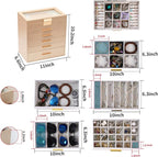 BOOVO Jewelry Boxes for Women, White and Black 6 Layer Large Jewelry Box for Necklace, Bracelet, Earrings, Rings Storage, Jew