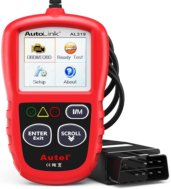 Autel Professional OBD2 Scanner AL319 Code Reader, Enhanced Check and Reset Engine Fault Code, Live Data, Freeze Frame, CAN Car