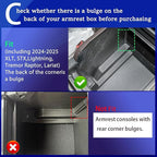 2024 2025 F150 Console Tray Center Console Organizer Tray for 2025 2022 2023 2024 Ford F150 Raptor Center Armrest Storage Box for Ford F150 2022 Accessories Armrest Storage Box((See Picture 2 & 3))