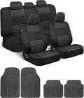 BDK PolyPro Car Seat Covers Full Set Combo with Front and Rear Waterproof All -Weather Car Floor Mats - Universal Fit Automot