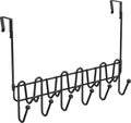 Deco Brothers Over The Door Hook Organizer with 11 Hooks, Black