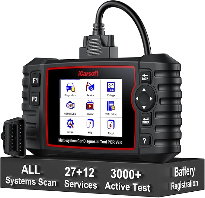 Bidirectional Diagnostic Tool for Porsche/Cayenne, iCarsoft 2026 POR V3.0 All System OBD2 Scanner, 27 Resets +12 Extra Services