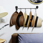 CAPHONT Hat Rack for Baseball Cap Organizer with 24 Hooks, Modern Metal Hats Storage Wall Mounted Caps Hanger for Closet Door