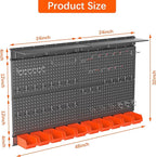 TORACK Metal Pegboard with Peg Board Hooks, Tools Storage Pegboard with Pegboard Hooks, Wall Mounted Storage Bins, Shelves, T