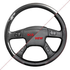 MEWANT Hand Stitch Steering Wheel Cover for 2003-2006 Chevy Silverado 1500 2500 3500 2007 Silverado Classic 2002-2009 Trailblazer Matte PU Carbon Fiber Microfiber Leather Steering Wheel Wrap