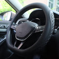 Leather Steering Wheel Cover Compatible with Volkswagen VW Tiguan Atlas ID.4 Taos Golf Passat Jetta Polo Beetle Touareg Cross