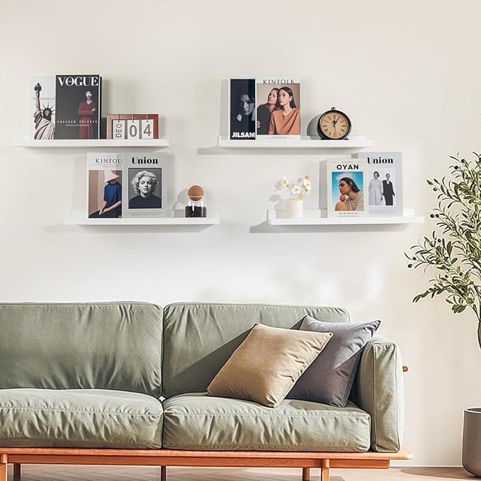 NEXHOME PRO Floating Shelves for Wall Set of 2,36 Inches Picture Ledge Shelf, Kids Bookshelf Wall Mounted for Living Room Bed