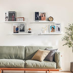NEXHOME PRO Floating Shelves for Wall Set of 4,36 Inches Picture Ledge Shelf, Kids Bookshelf Wall Mounted for Living Room Bed