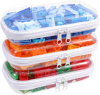 Clear Hard Plastic Zipper Case,Transparent Double Zippers Hard Pouch with 3pcs,Portable Travel Organizer Bin for Toy Storage