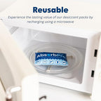 Rechargeable Dehumidifier Bag 5-Pack - 100g Reusable Moisture Absorbers - Silica Gel Packets for Bins, Totes, Gun Safe, Food