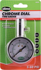 Slime 20049 Tire Pressure Gauge, Large Face Dial Analogue Gauge, 5-60 PSI