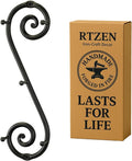 RTZEN Farmhouse Small Key Holder for Wall - Handcrafted Swirl Decorative 5 Key Hooks for Home Entryway - Wrought Iron Wall Mo