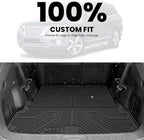LASFIT Cargo Mat & Backrest Mats for Nissan Pathfinder 2013-2020 / Infiniti QX60 2014-2021 / JX35 2013, All Weather TPE Custom Fit Easy Clean Durable No-Curling Trunk Mat for Pathfinder & QX60 & JX35