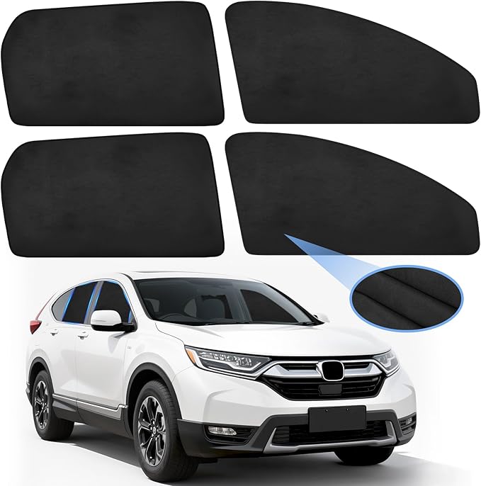 ZATOOTO Car Window Shades for Honda CR-V 2017-2022, Custom Fit Suede Car Window Covers for 100% UV & Privacy Protection, Heat Insulation, 4 Packs Side Window Sun Shade for Family Travel, Baby, Pets