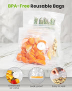 FEPPO Vacuum Sealer for Food with Visible Water Tank, Handheld Saver Compact Vacuum Sealer Machine with 30 Reusable Bags for 