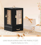 Enthralite Jewelry Box large for Dresser: Women Necklace Ring Storage Organizer with Compartments - Elegant Earring Holder Di