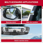LivTee Blind Spot Mirror, Fan HD Glass Frameless Convex Rear View Mirror with wide angle Adjustable Stick for Cars SUV and Trucks, Pack of 4