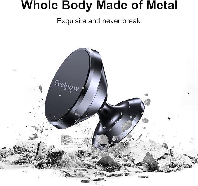 Coolpow【2 Packs 】Magnetic Phone Holder for car【Strong Magnet】phone holders for your car phone holder Mount for Car【4 Metal Plate】Universal Dash cell phone car mount for iphone Samsung car accessories