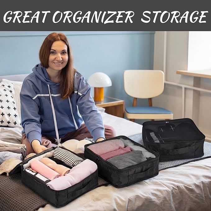 Silkfly 8 Pcs XL Packing Cube for Travel Luggage Organizer Suitcase High Capacity Large Packing Bag Bulk Reusable Mesh Travel