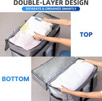 TAILI 2 Tier Extra Large Moving Bags, 2 Pack Silver Heavy Duty Totes for Storage with Visible Window, Wrap Around Handles, St