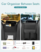 FLORICH Car Organizer Storage Between Seats, Leather Seat Organizer Purse Holder Between Seats, Automotive Consoles & Organizers Storage Car Organizer