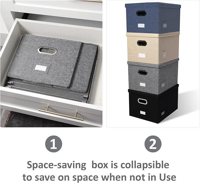 File Organizer Collapsible Storage Box for Office File Box with Lids Document Organizer for Office and Home Easy Slide Durabl