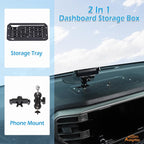 Aunginsy Center Console Dash Storage Organizer Tray Compatible with Toyota Tundra/Sequoia 2022-2026 Accessories, Dashboard Multi-Functional Phone Holder Storage Box Insert with Mobile Phone Mount