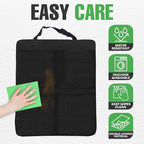 lebogner Back Seat Cover for Kids + 4 Pocket Storage Organizer, 2 Pack X-Large Waterproof Kick Mats Backseat Protector, Car S