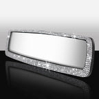 Bling Rear View Mirror Accessories with 2 PCS Car Seat Hooks for Headrest, Universal Bling Diamond Rear View Mirror Cover for Women ＆ Girls