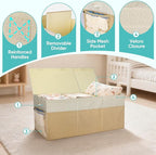 BALEINE Extra Large Fabric Storage Bins with Lid, Collapsible Storage Boxes Bins Baskets with Divider for Home Organizing (37