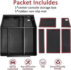 Center Console Organizer Tray for Ford F150 2021 2022 2023 2024 Accessories Interior Secondary Storage Armrest Box Insert Hidden Cubby Drawer (Full Console w/Bucket Seats ONLY) (Red Trim)
