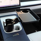 Car Large Cup Holder Expander, 3-in-1 Cupholder Extender with Swivel and Detachable Snack Food Tray Table for Eating, Travel 