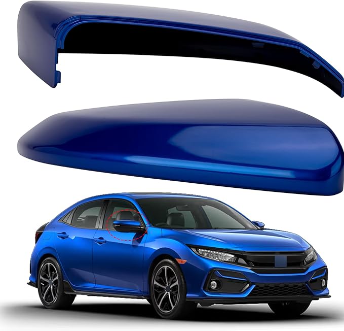 Passenger Side Mirror Cover Replacement for Honda Civic 2016-2021, Insight 2019-2021 - Right Side Mirror Covers, Rear View Mirrors Cap Dazzling Blue