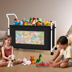 KEEGH Extra Large Toy Box for Kids with 360° Rotating Wheels, Heavy Duty Toy Chest for Boys and Girls, Toy Storage Organizer 