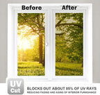 WPCTEV Window Film One Way Mirror Film Daytime Privacy Static Non-Adhesive Decorative Heat Control Anti UV Window Tint for Home and Office, Gold Silver 35.4 Inch x 6.5 Feet