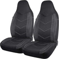 PIC AUTO High Back Front Car Seat Covers - Sports Carbon Fiber Mesh Design Seat Covers, Universal Fit, Airbag Compatible (Bla