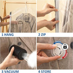 Hanging Vacuum Storage Bags, 4 Pack Hanging Storage Bags for Clothes With Electric Pump, Vacuum Sealed for Suits, Dress, Jack