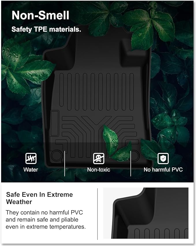 KIWI MASTER Floor Mats for 2019-2026 Nissan Altima, Custom Fit All Weather Car Mats, Heavy Duty TPE Floor Liners, Front & Rear 2 Row, Black