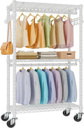 VIPEK R2 Medium Heavy Duty Clothes Rack Rolling Clothing Rack Adjustable Metal Wire Shelving Portable Closets with Double Han