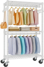 VIPEK R2 Medium Heavy Duty Clothes Rack Rolling Clothing Rack Adjustable Metal Wire Shelving Portable Closets with Double Han