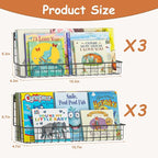X-cosrack Floating Book Shelves for Wall Kids Bookshelf,Metal Hanging Wall Mounted Shelf for Nursery Toddler, Kids Room, Clas