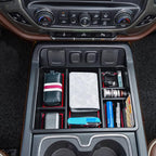 EDBETOS Console Organizer Compatible with 2014-2018 Chevy Silverado/GMC Sierra 1500 and 2015-2019 Silverado/Sierra 2500HD/3500HD Accessories Compartment Insert Tray - Full Console w/Bucket Seats ONLY