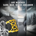 VaygWay Car Snow Tire Chains - All Season Yellow Snow Chains- Emergency Vehicle Anti-Slip Tire Chains for Cars, SUVs, & Truck