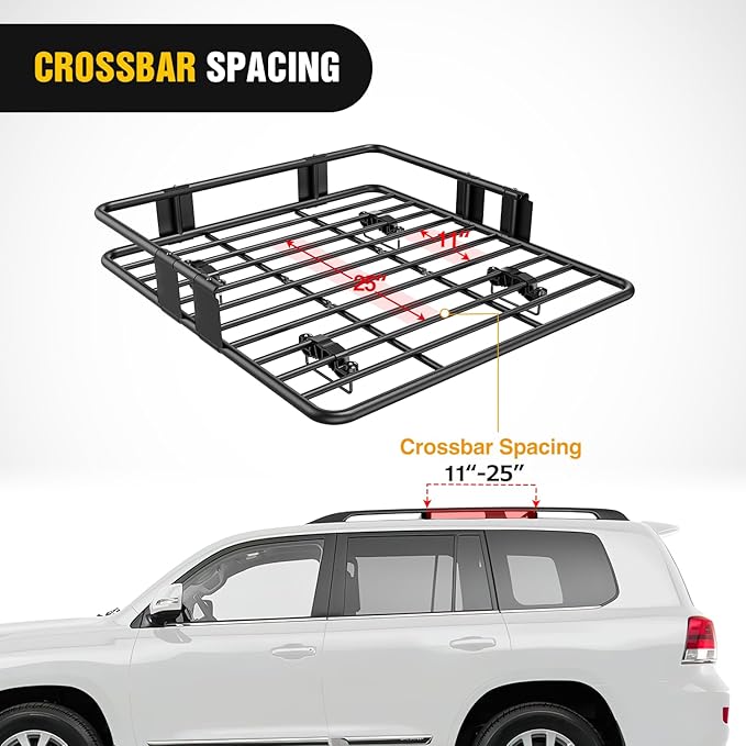 Nilight 43" x 39" x 6" Universal Roof Rack Cargo Basket Heavy-Duty 250LBS Capacity Rooftop Cargo Carrier Luggage Holder for SUV Truck Vehicle