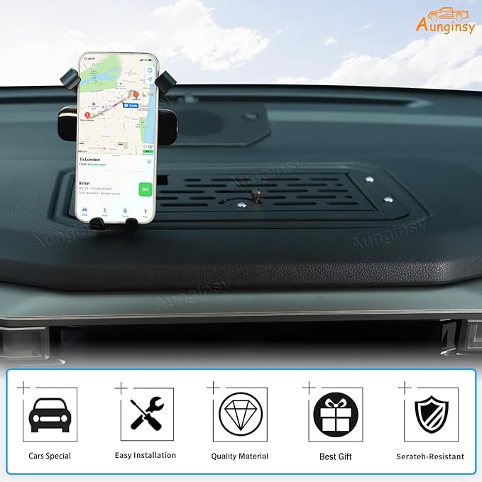 Aunginsy Center Console Dash Storage Organizer Tray Compatible with Toyota Tundra/Sequoia 2022-2026 Accessories, Dashboard Multi-Functional Phone Holder Storage Box Insert with Mobile Phone Mount