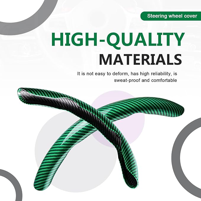 3pcs Universal Carbon Fiber Steering Wheel Cover - Anti-Slip & Segmented Design, Universal 99% Durable Steering Wheel Protect