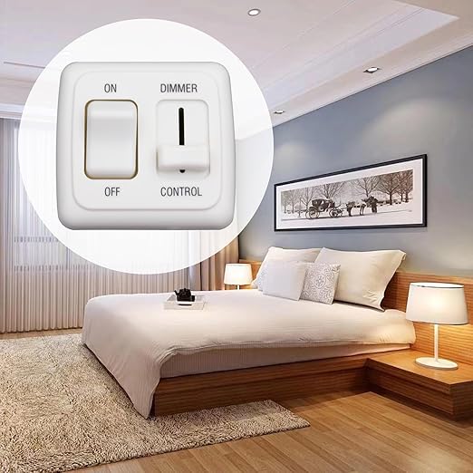RV 12V DC Toggle Switch with High Side Dimmer Control for LED, Halogen, Incandescent - RV, Auto, Truck, Marine, and Strip Lighting (White)